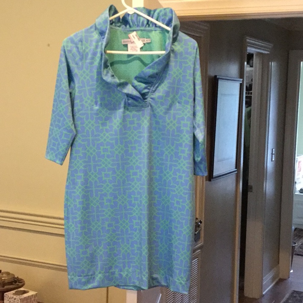 Gretchen Scott Ruffleneck Dress Bombay Taj
